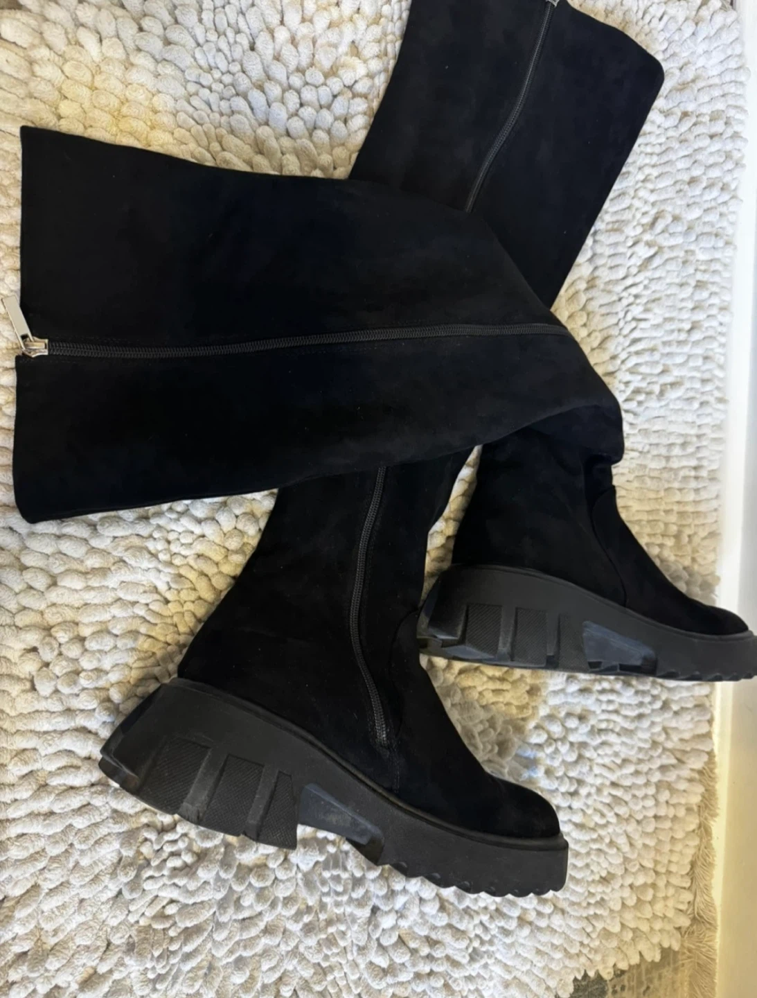 Black Over-the-Knee Platform Boots