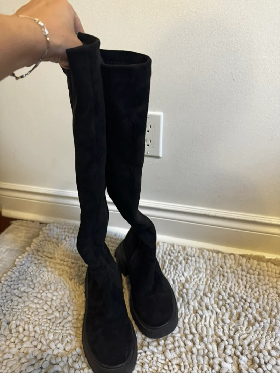 Black Over-the-Knee Platform Boots - photo 2