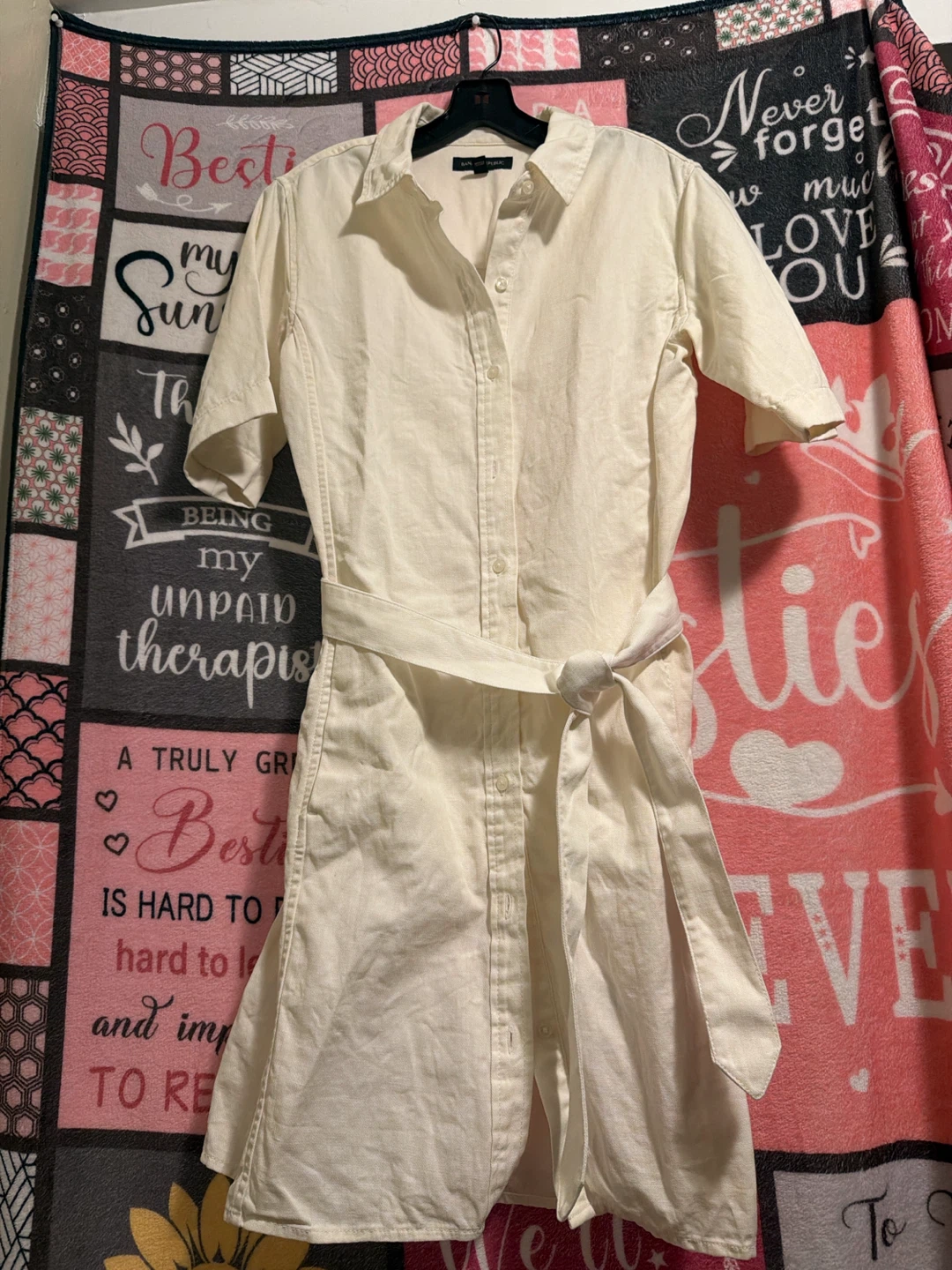 Banana Republic Cream Shirt Dress