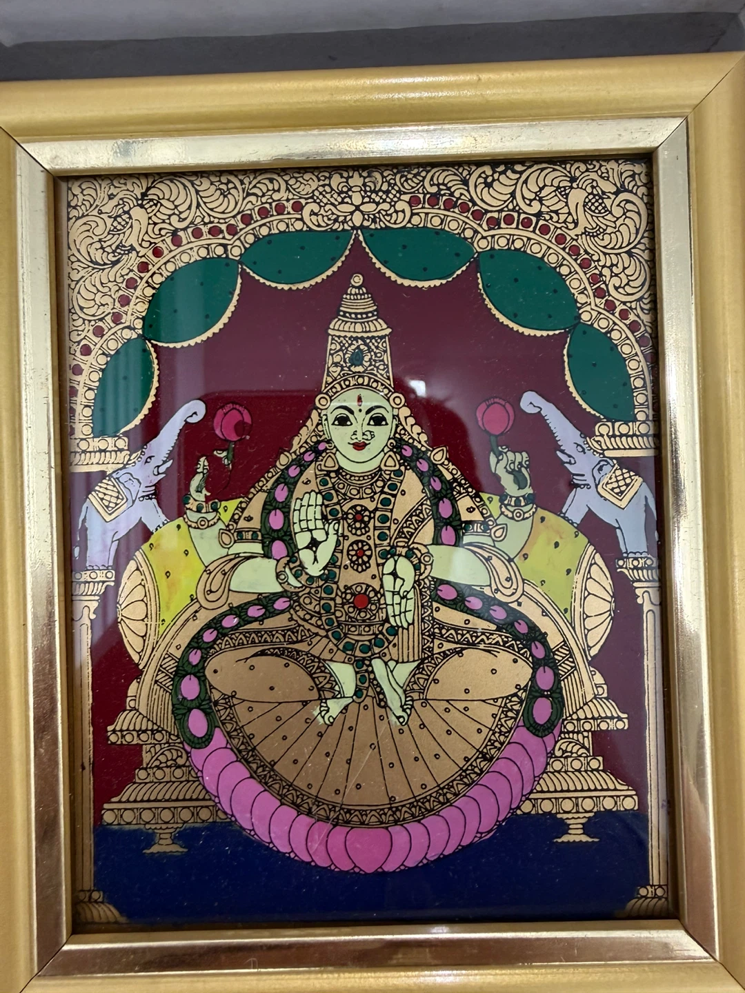 Tanjore Style Lakshmi Painting
