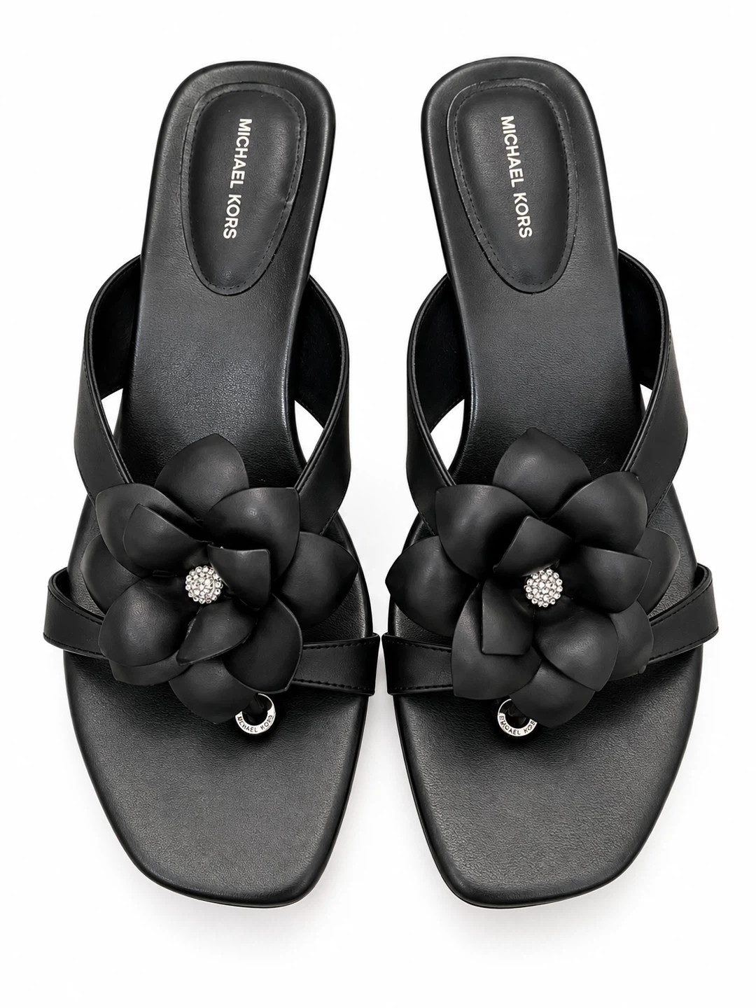 NEW Michael Kors Black Floral Sandals - size 10