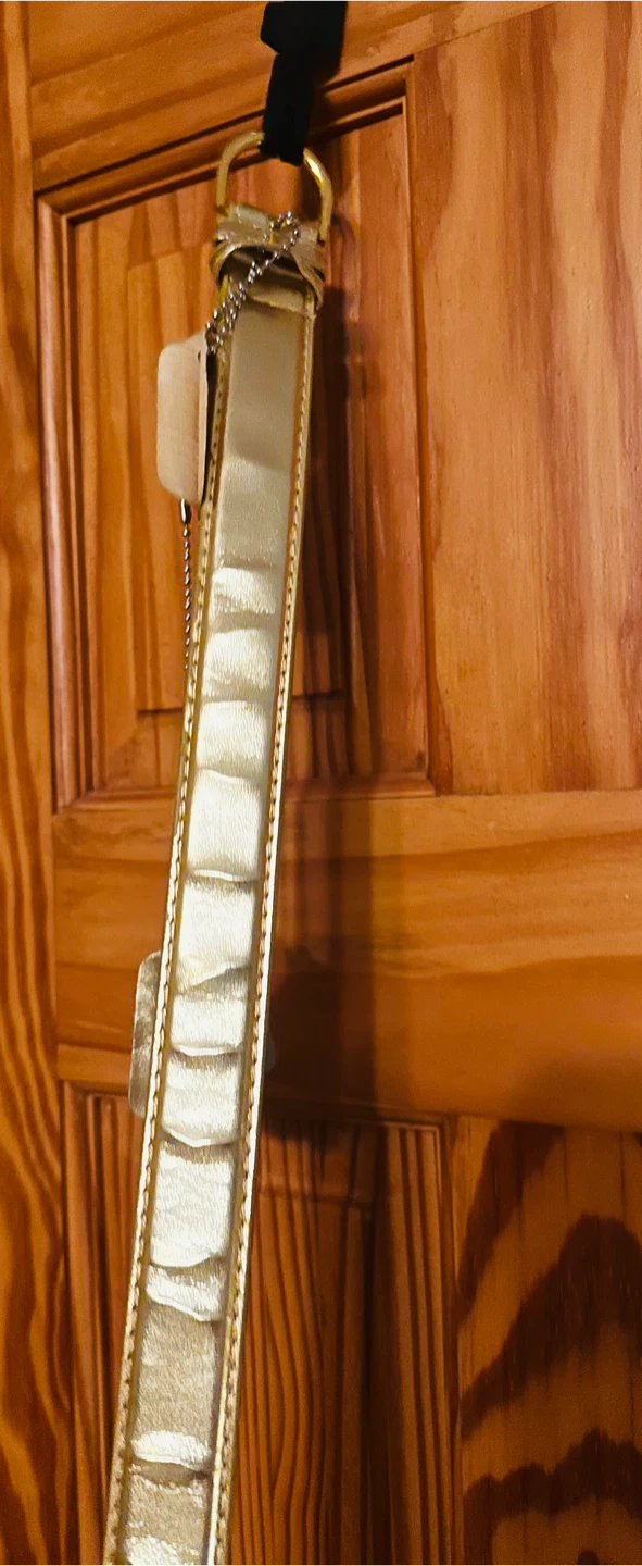Gold Metallic Belt Size M. - photo 3