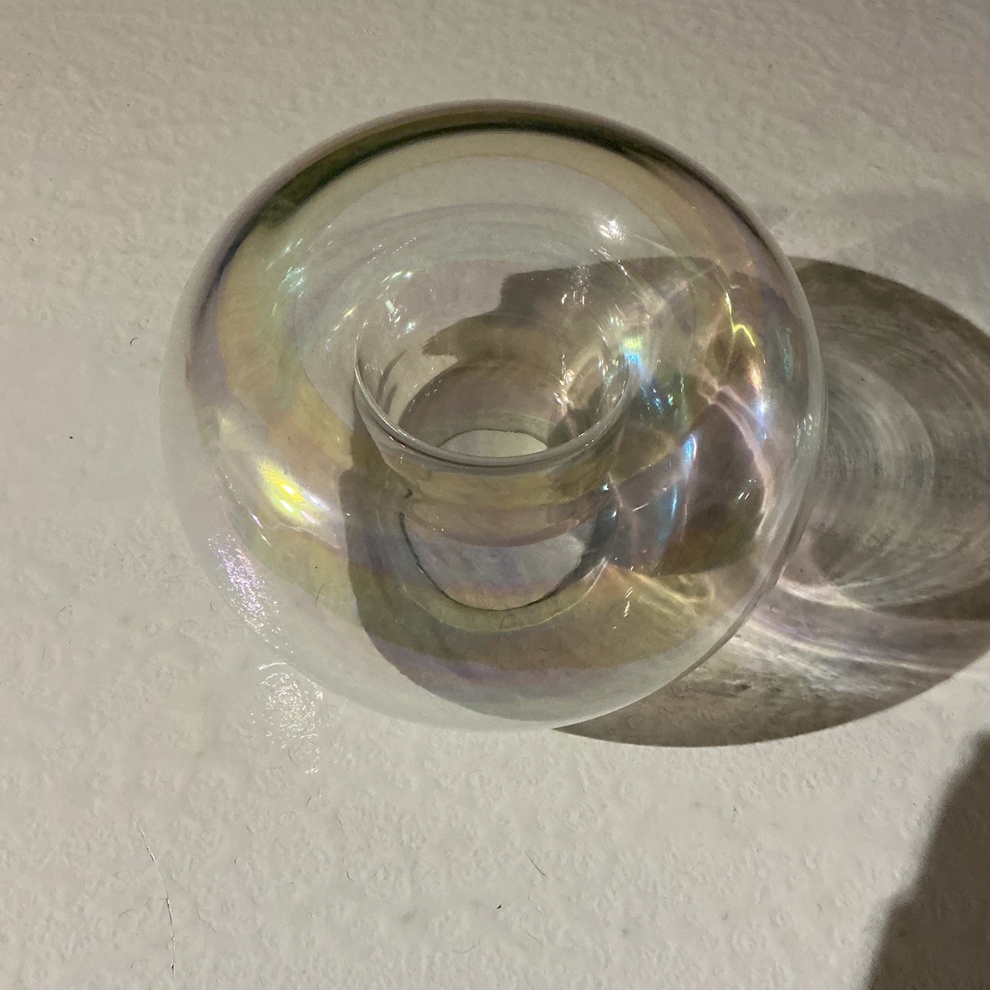 Set of 3 Iridescent Glass Votive Candle Holders