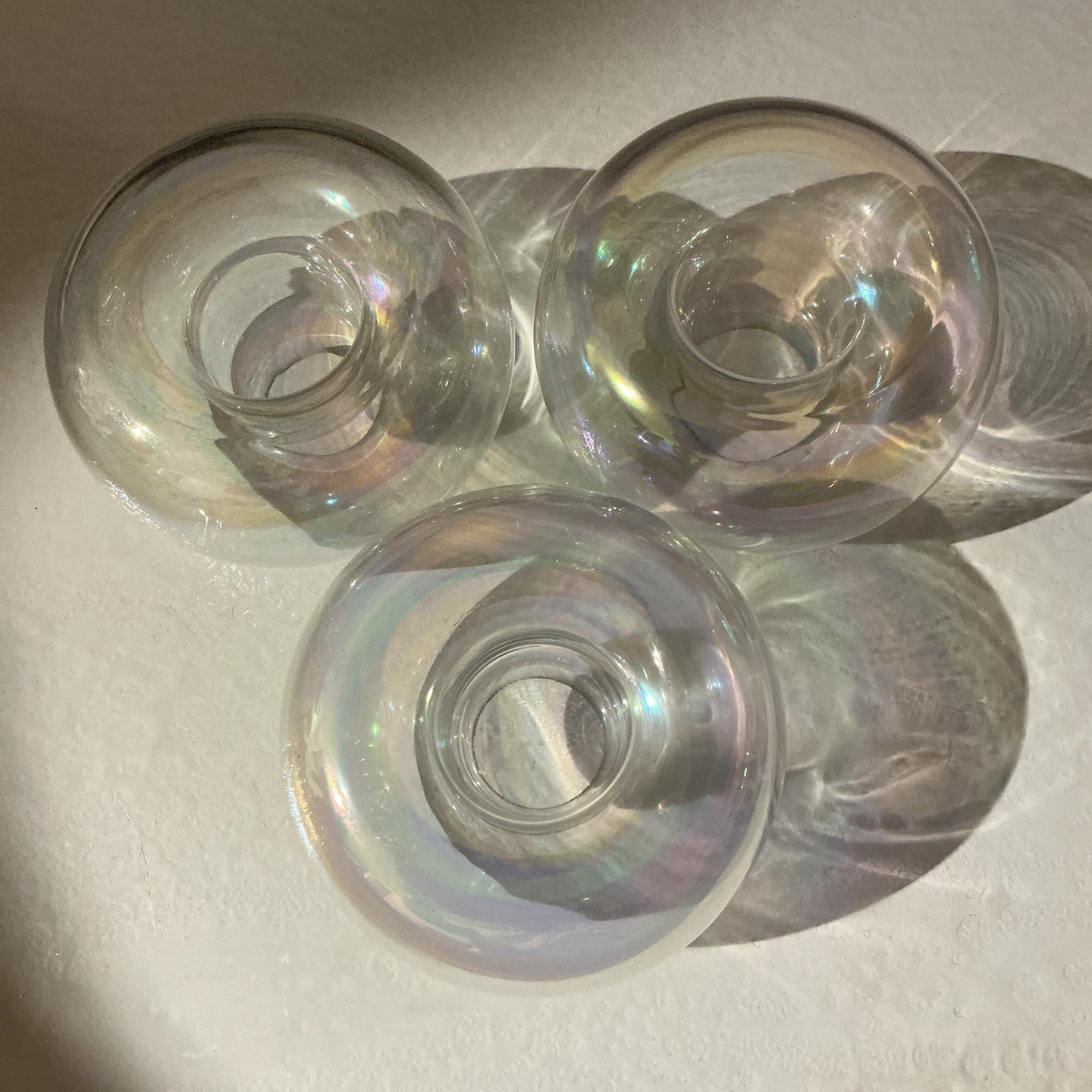 Set of 3 Iridescent Glass Votive Candle Holders - photo 3