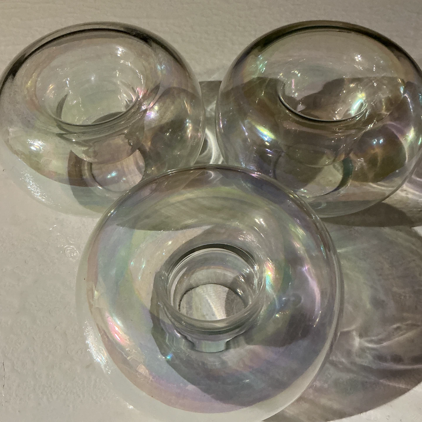 Set of 3 Iridescent Glass Votive Candle Holders - photo 4