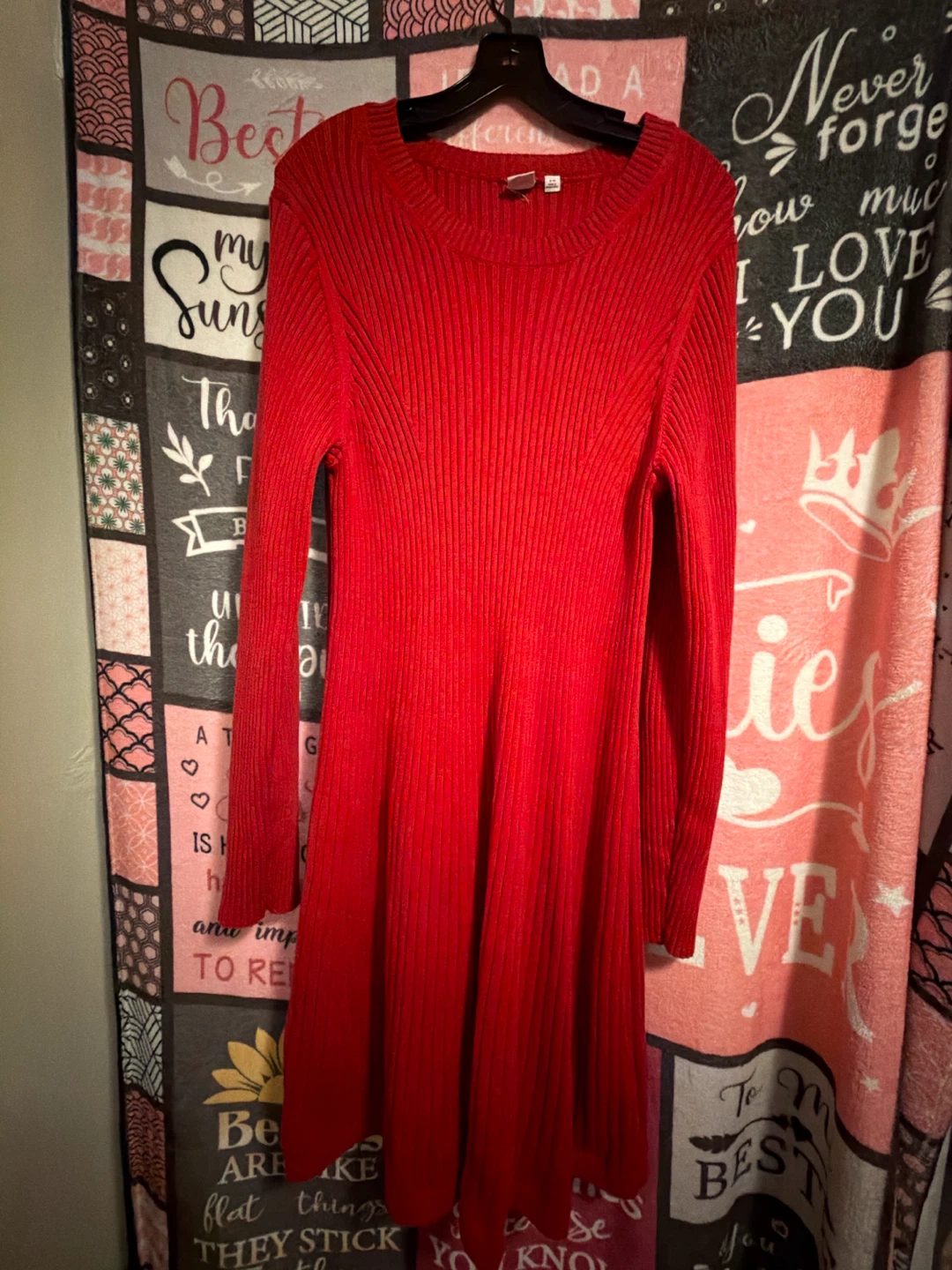 Gap Red Ribbed Knit Dress