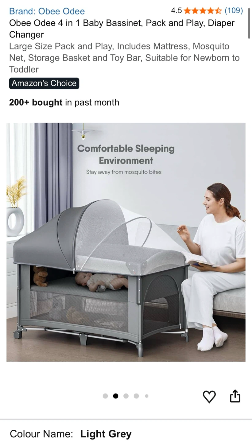 Obee Odee 4-in-1 Baby Bassinet and Play Yard - photo 2