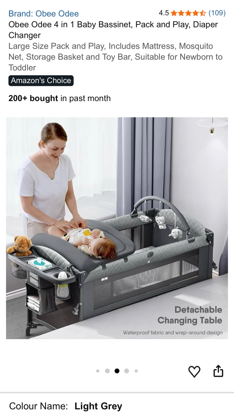 Obee Odee 4-in-1 Baby Bassinet and Play Yard - photo 3