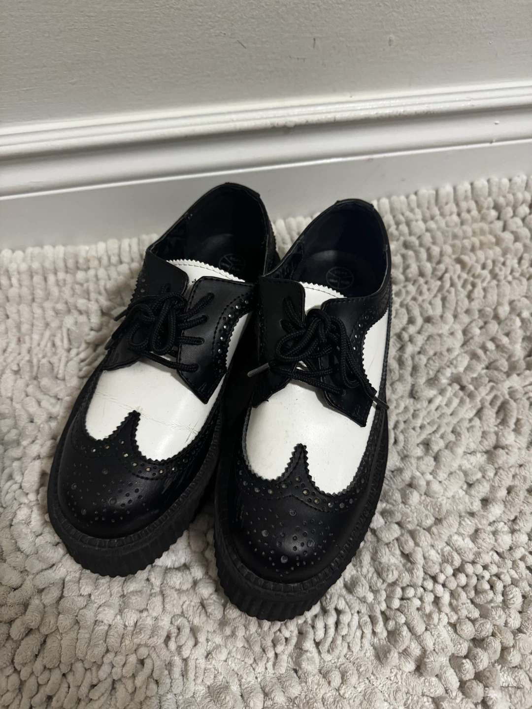 T.U.K. Black and White Creeper Shoes