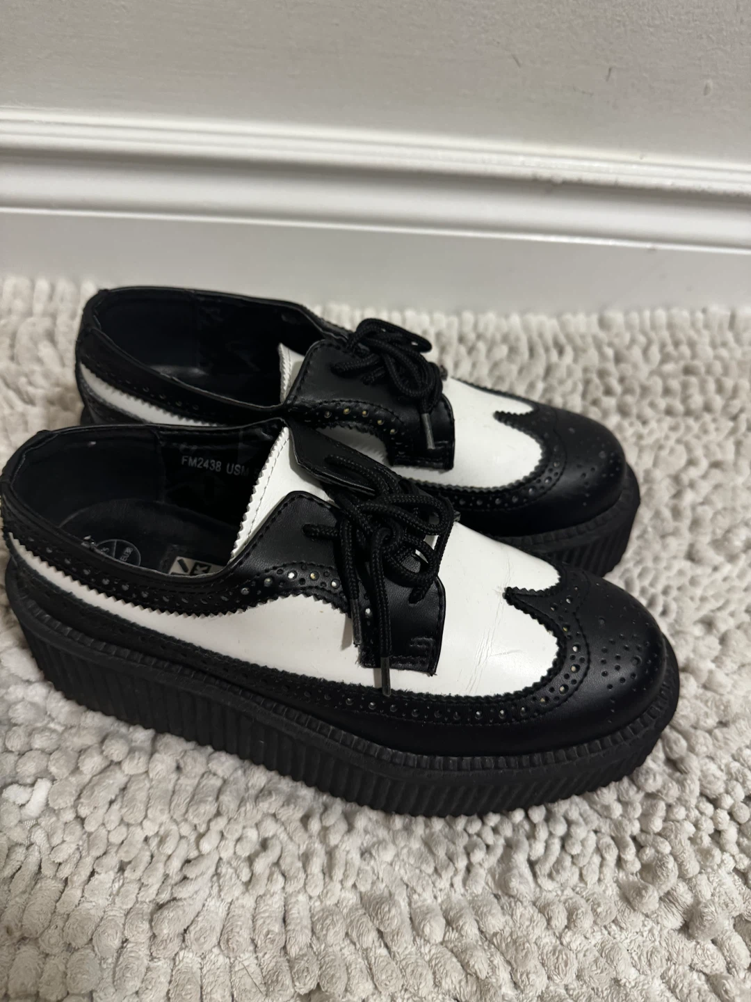 T.U.K. Black and White Creeper Shoes - photo 2