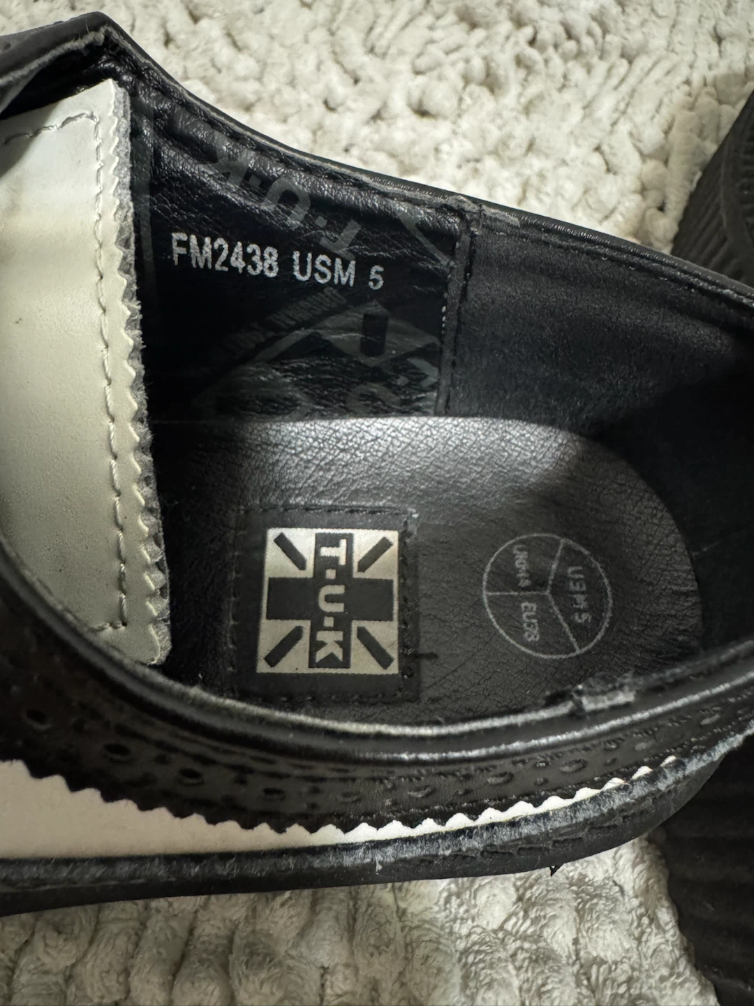 T.U.K. Black and White Creeper Shoes - photo 3