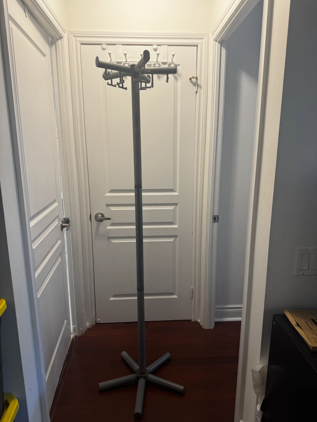 Grey Freestanding Metal Coat Rack