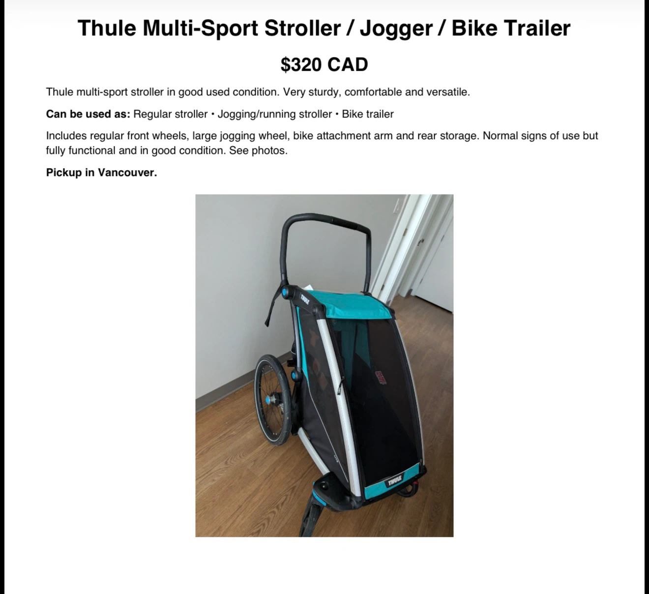 Thule Multi-Sport Stroller and Bike Trailer