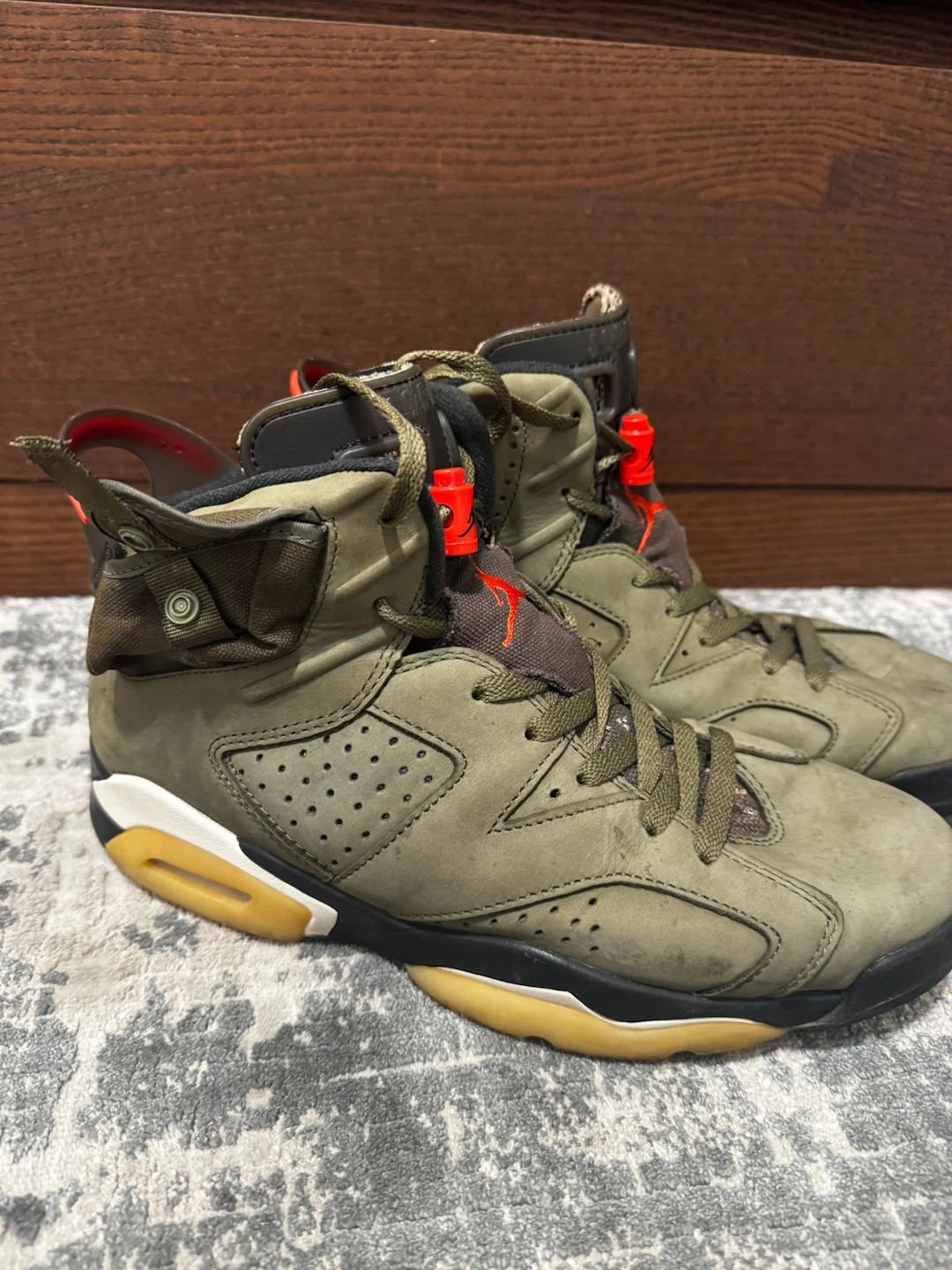 Travis Scott x Nike Air Jordan 6 Olive Sneakers - photo 2