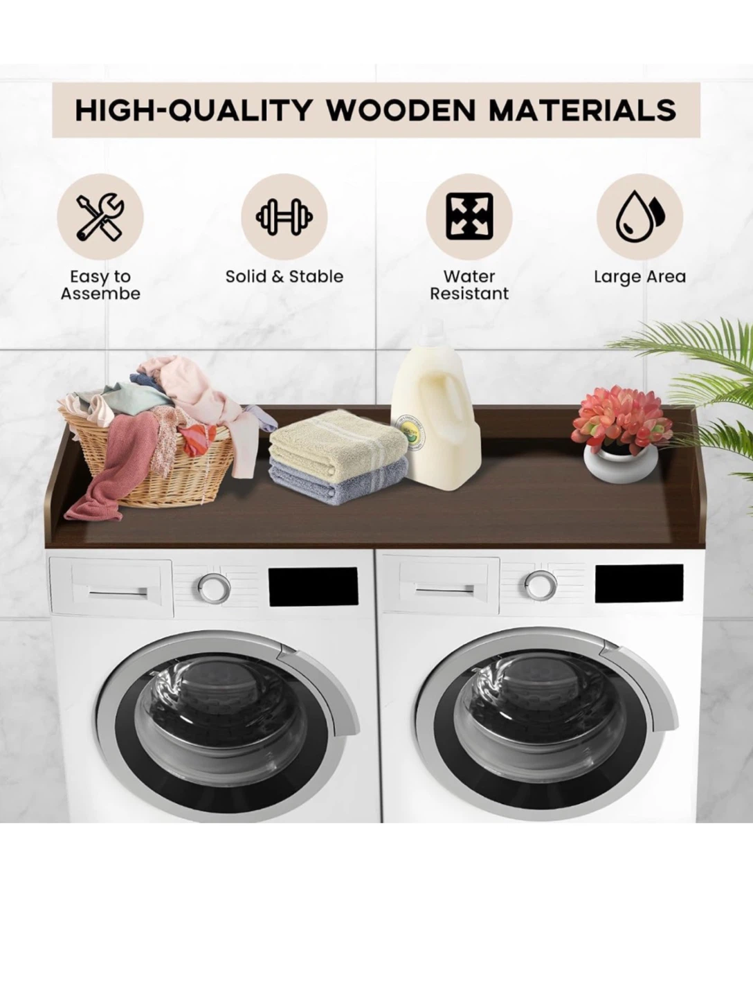 New 27.5"x54" Melamine Washer Dryer Countertop - Brown - photo 4