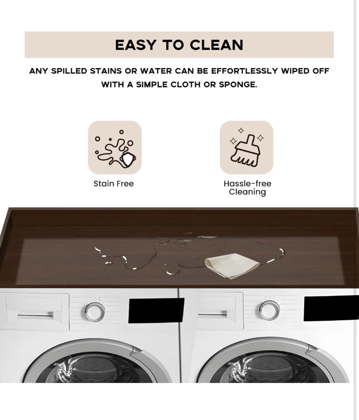 New 27.5"x54" Melamine Washer Dryer Countertop - Brown - photo 5