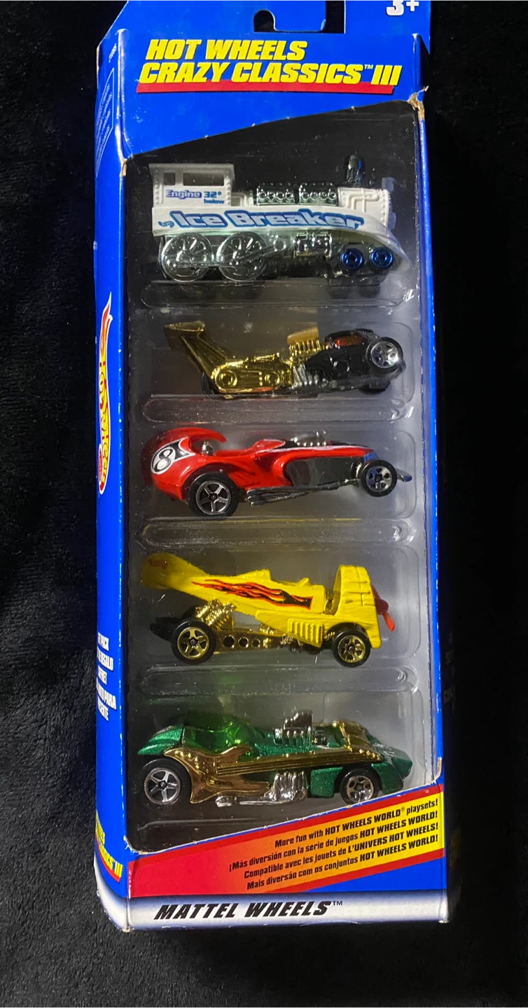🏈 Vintage 1998 Hot Wheels Crazy Classics III 5-Pack - New In Box