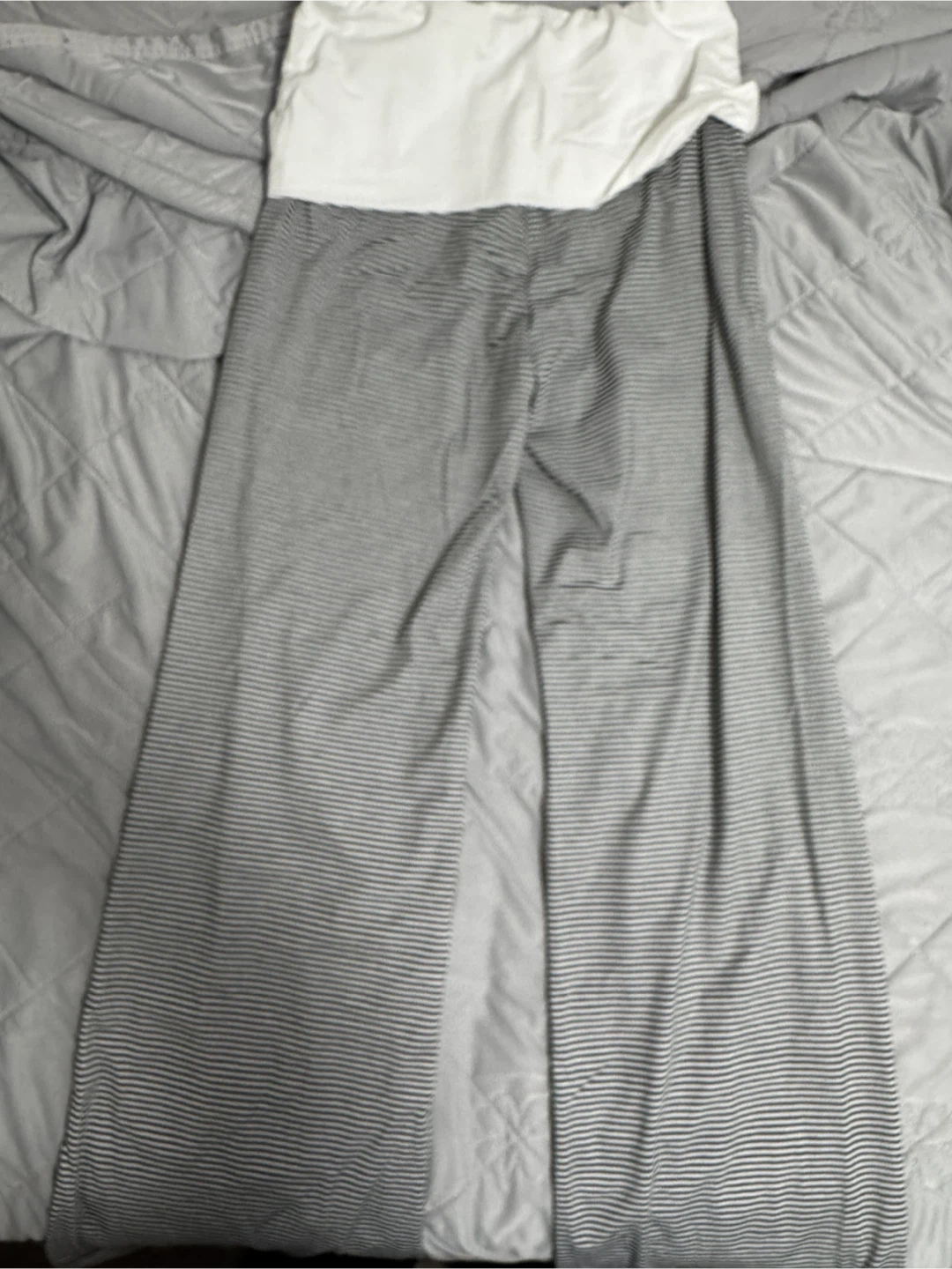 Striped fold-over yoga pants - photo 2