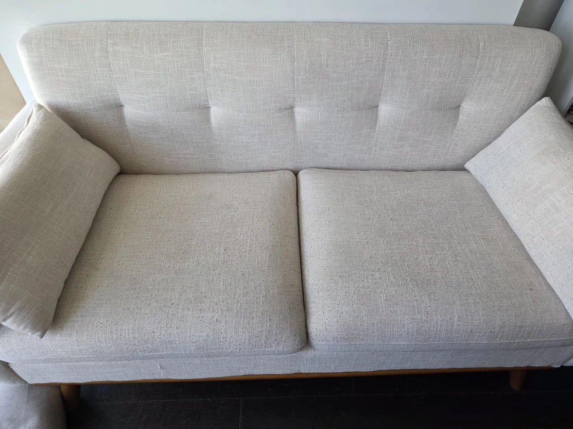 Sofa two-seat beige mid-century style loveseat - photo 2
