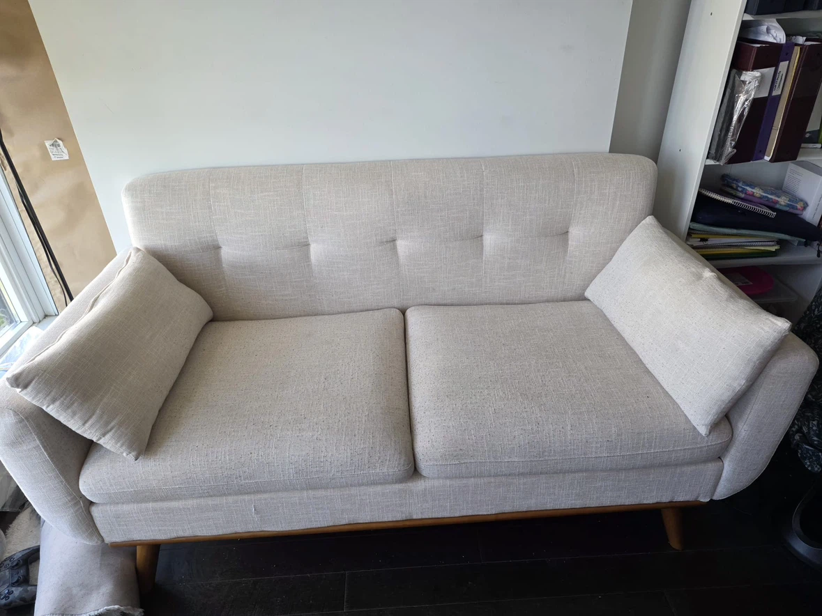 Sofa two-seat beige mid-century style loveseat - photo 3