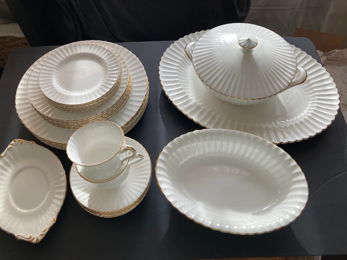 Paragon dishes  Set white and gold.