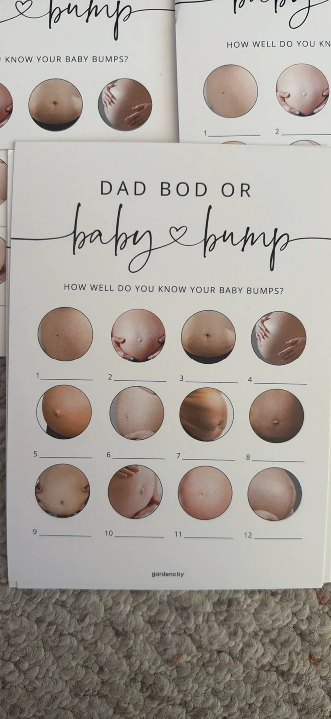 Baby Bump or Dad Bod Baby Shower Game