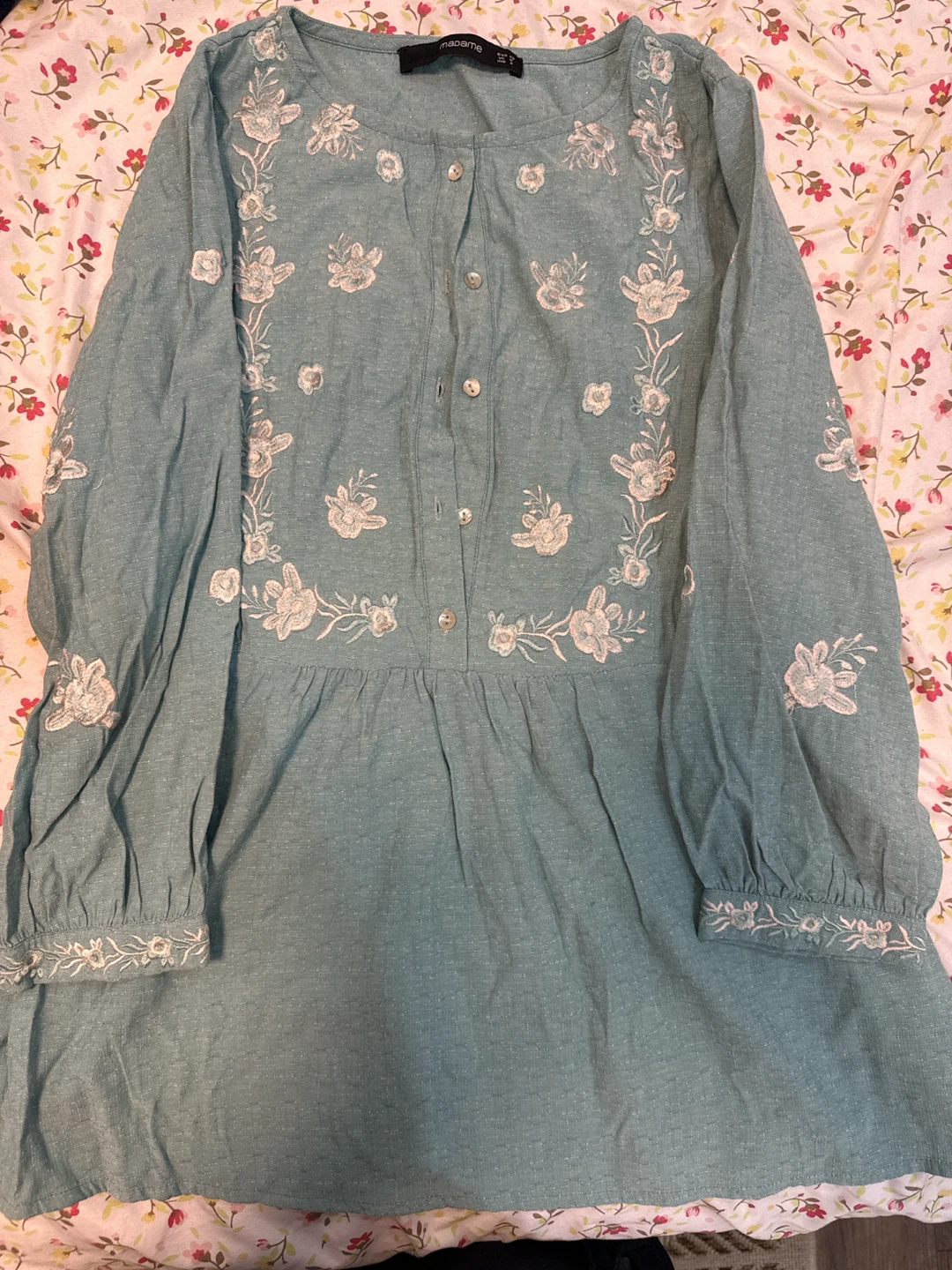 Blue Embroidered top