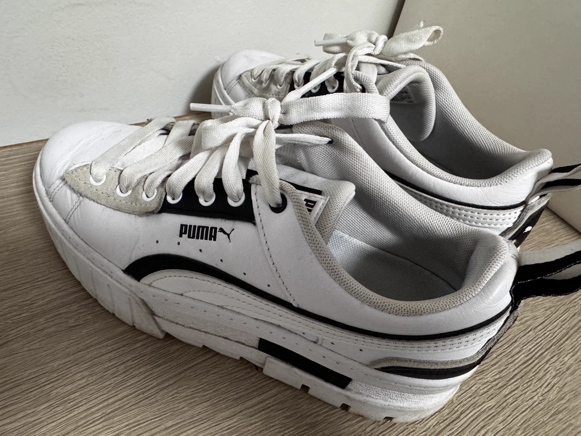 Puma White and Black Platform Sneakers - photo 3