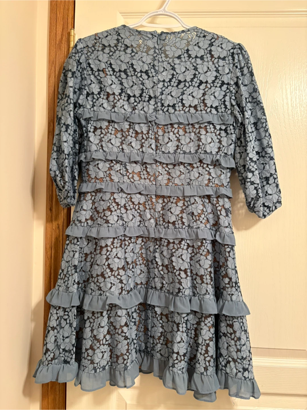 Michael Kors blue lace ruffle dress - photo 4