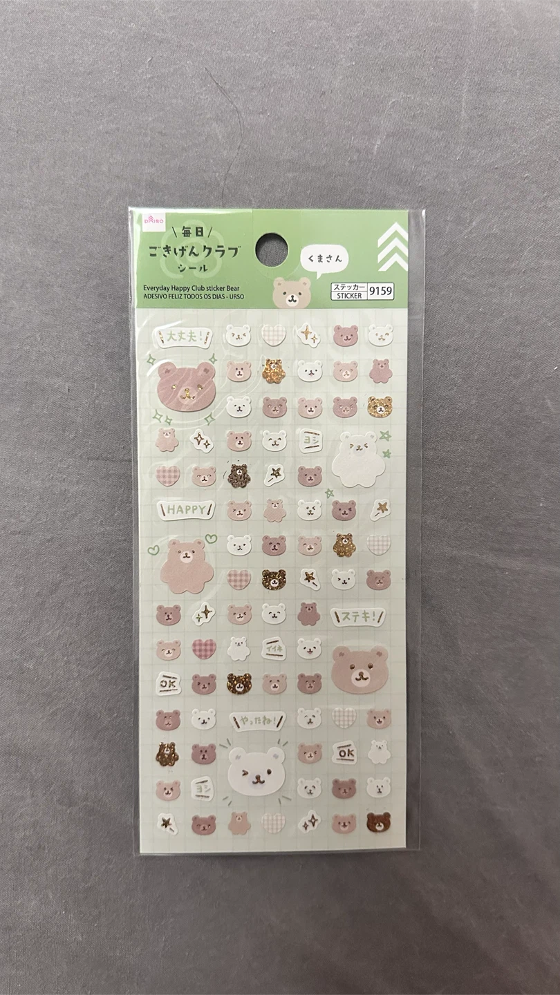 Daiso Everyday Happy Club Bear Stickers