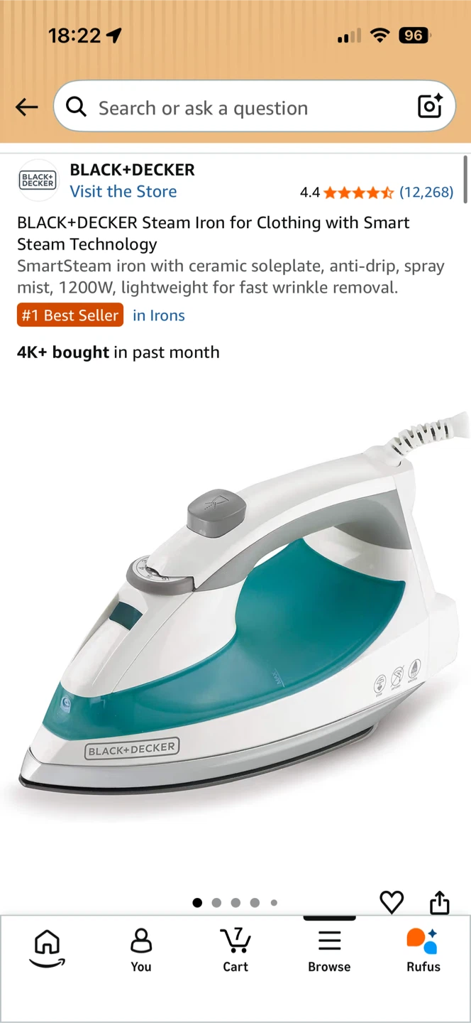 Black+Decker SmartSteam Iron - photo 2