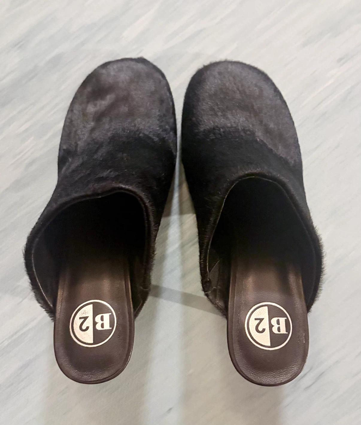 B2 Copenhagen Mule Black Pony Fur Heels - photo 5