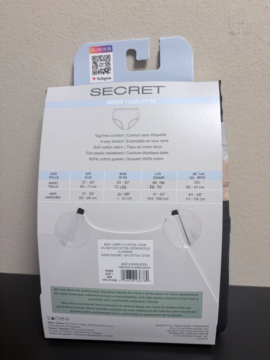 Secret Cotton Stretch Briefs - Size M/M - photo 2