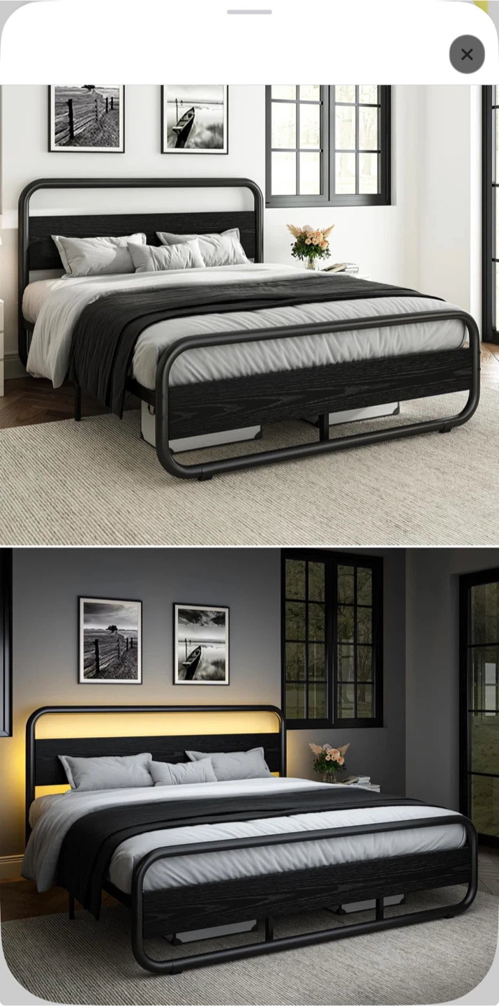 Queen Size Metal Platform Bed Frame