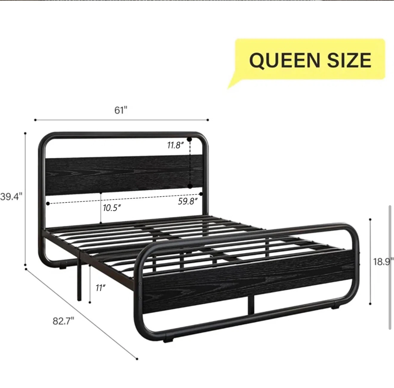Queen Size Metal Platform Bed Frame - photo 2