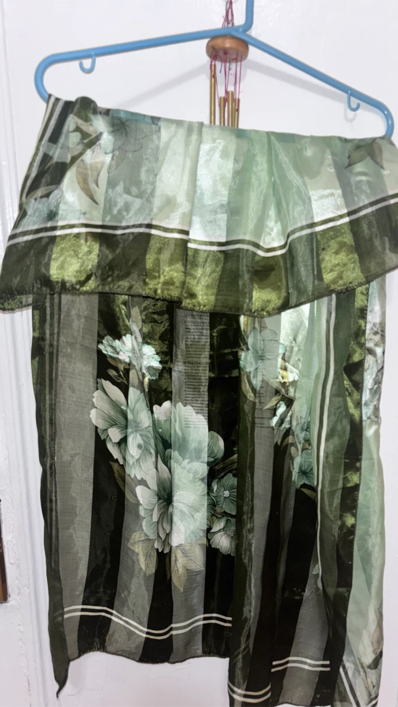 🏈 Floral Print Polyester Scarf - photo 2