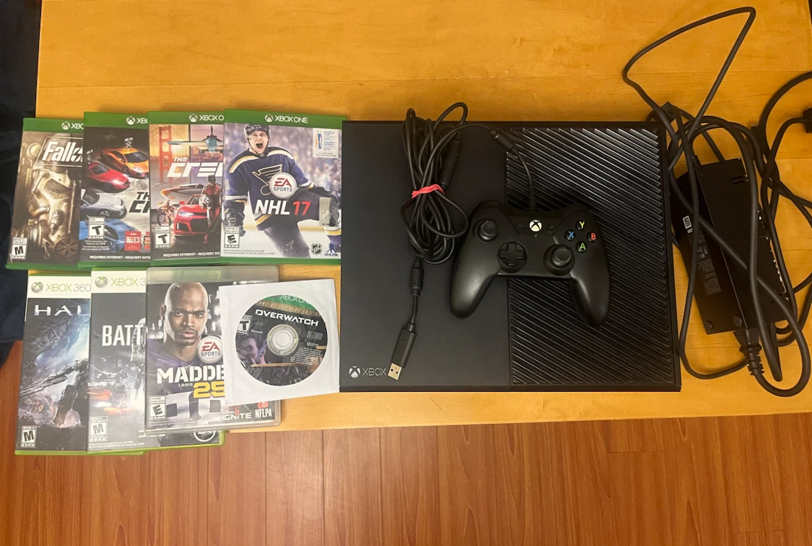 Xbox One Console with Games and Controller