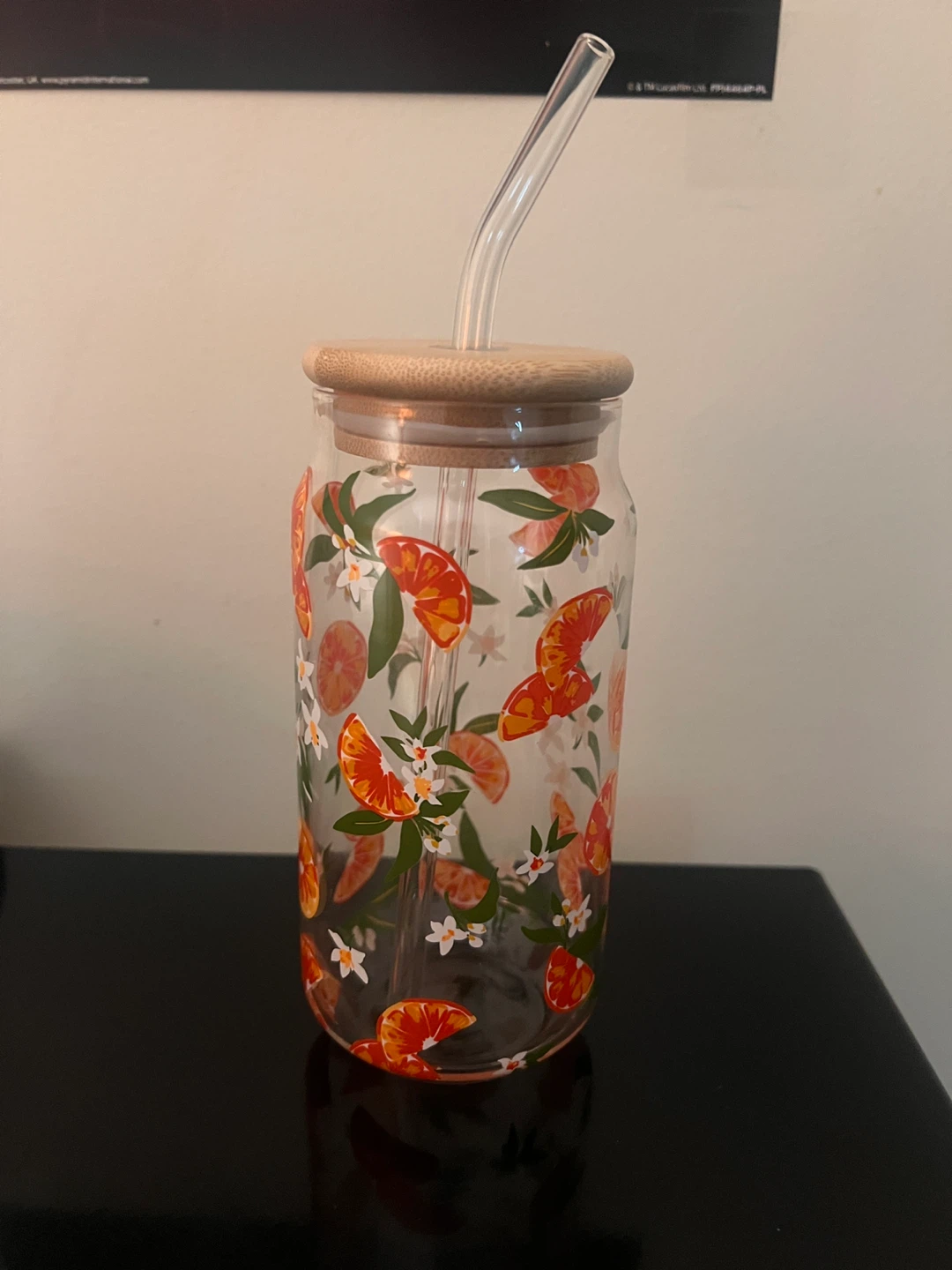 Glass Tumbler with Lid and Straw