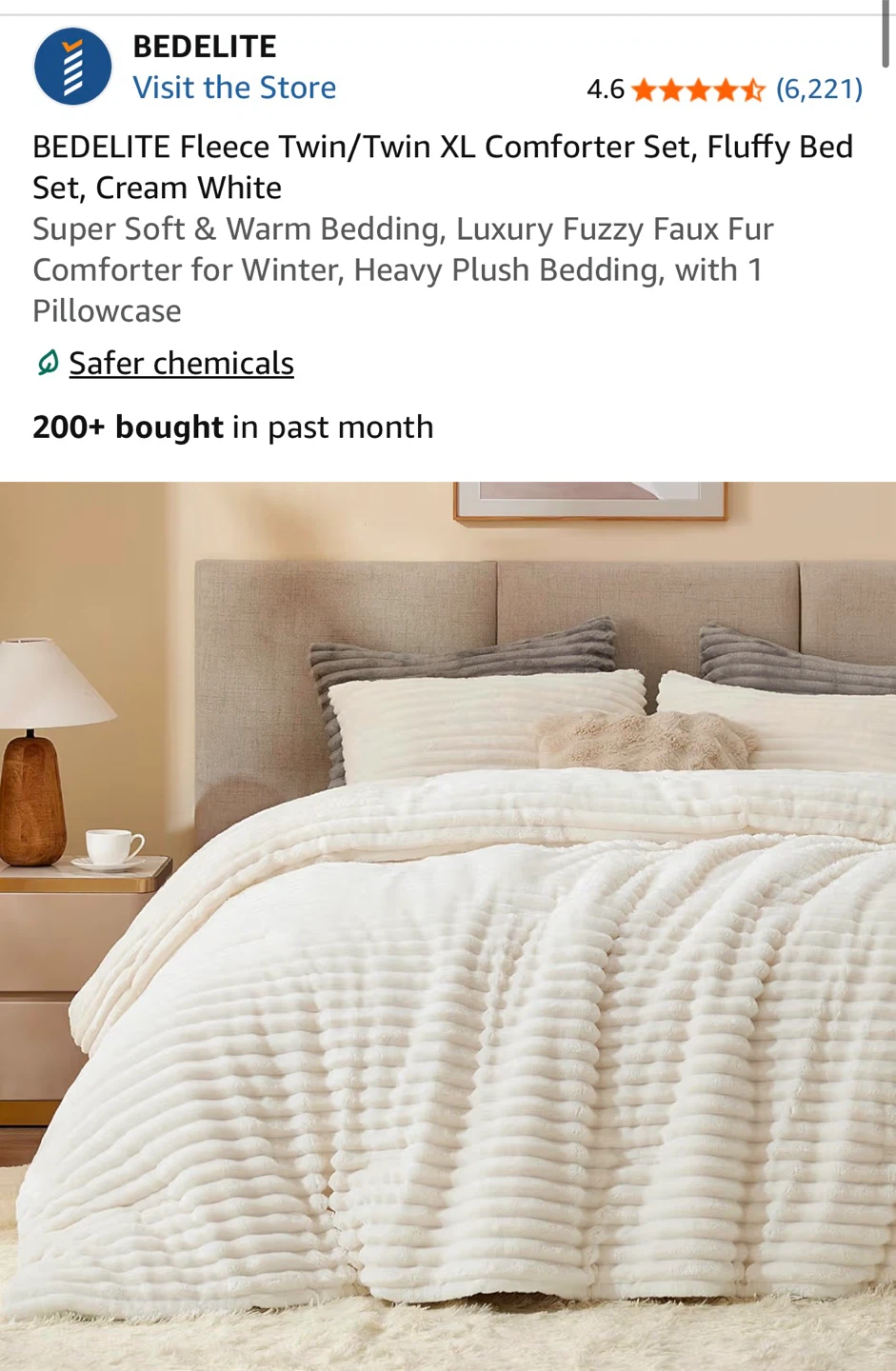 New BEDELITE Fleece Twin/Twin XL Comforter Set