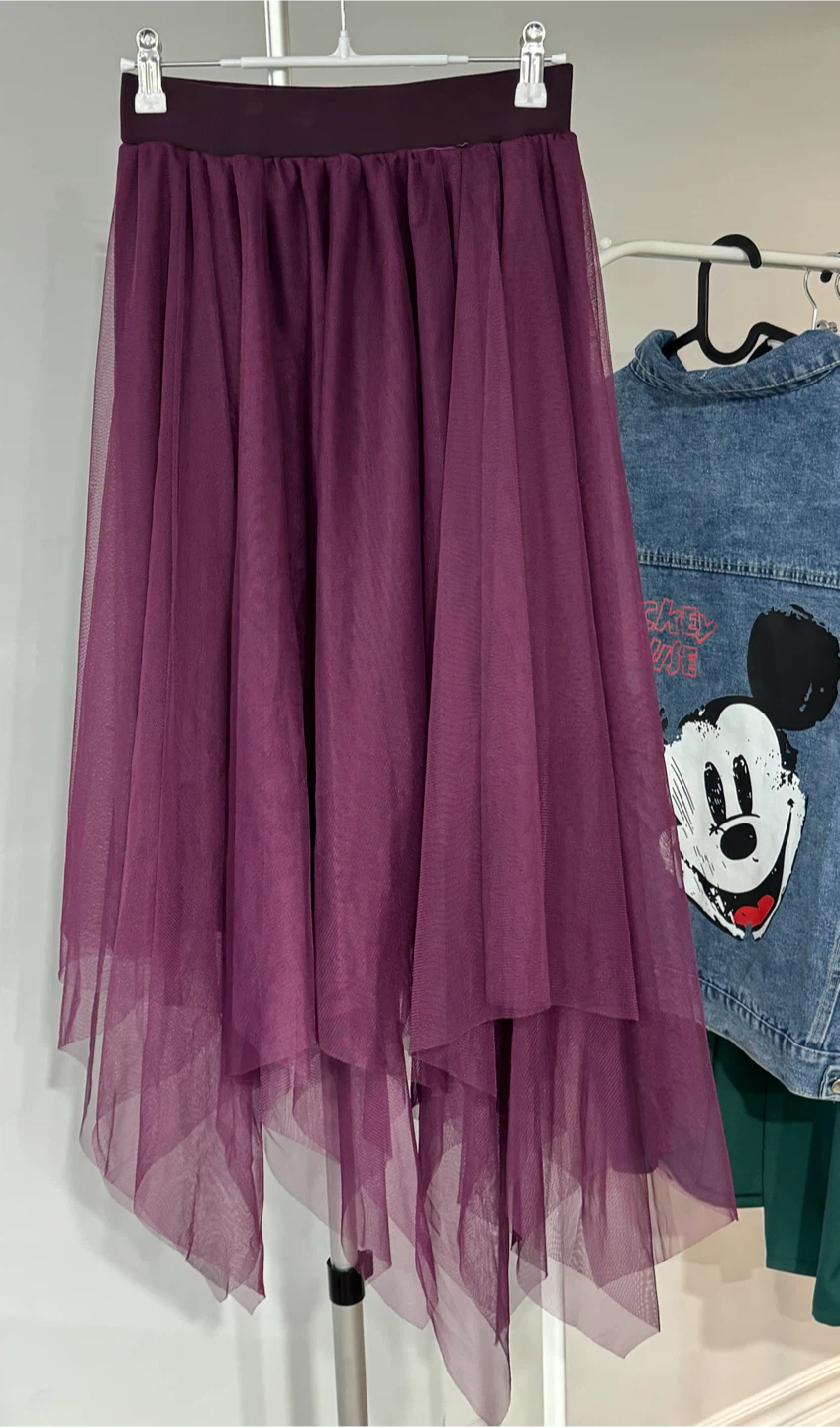 High-Low Tulle Midi Skirt one size elastic waist - photo 5