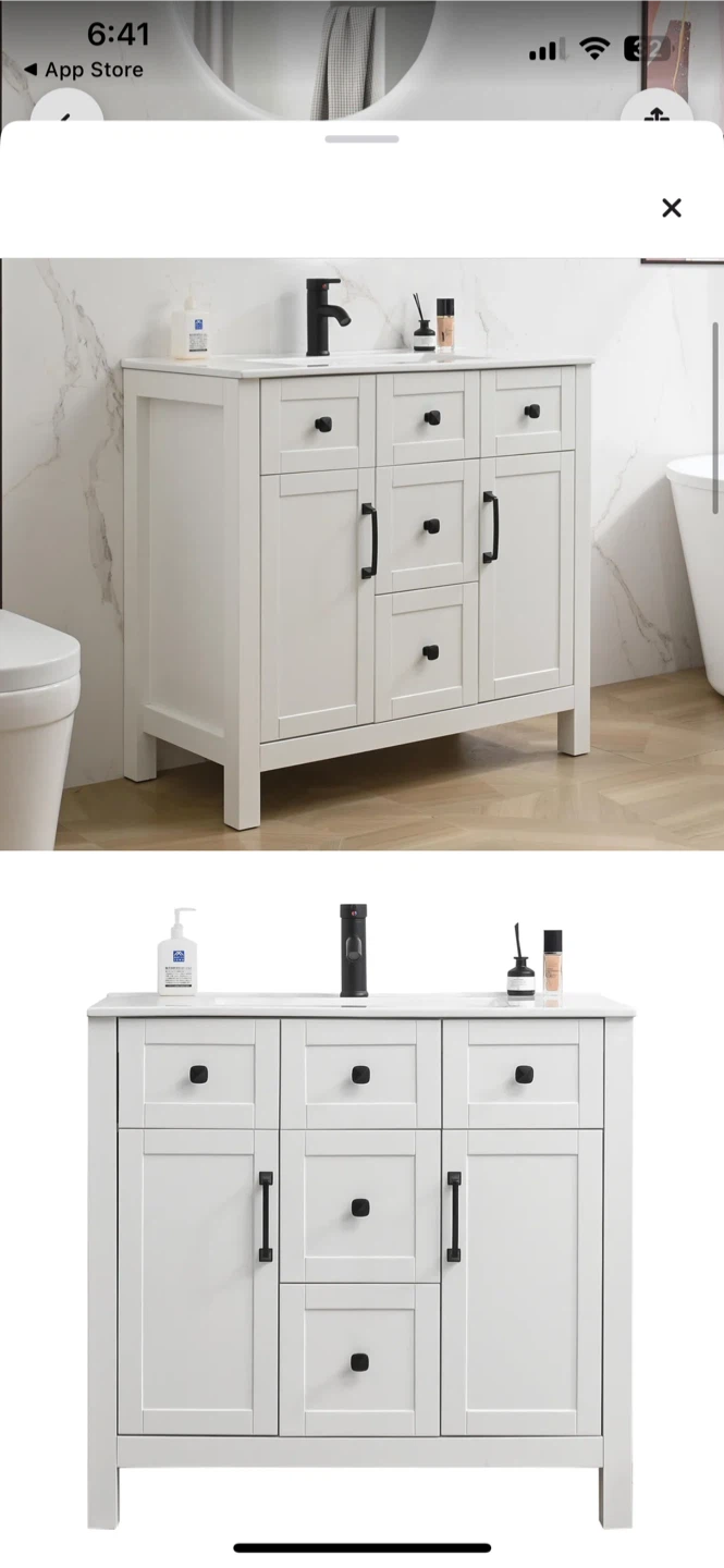 White Bathroom Vanity USBR6103