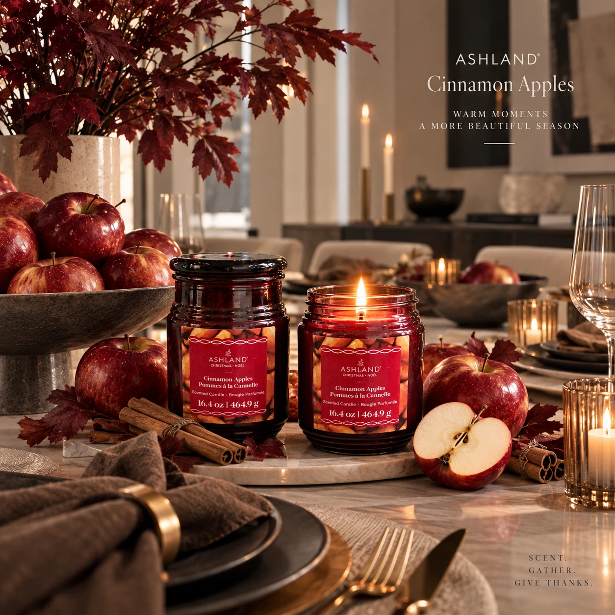 New Scented fall/thanksgiving Candles - Cinnamon Apples,
