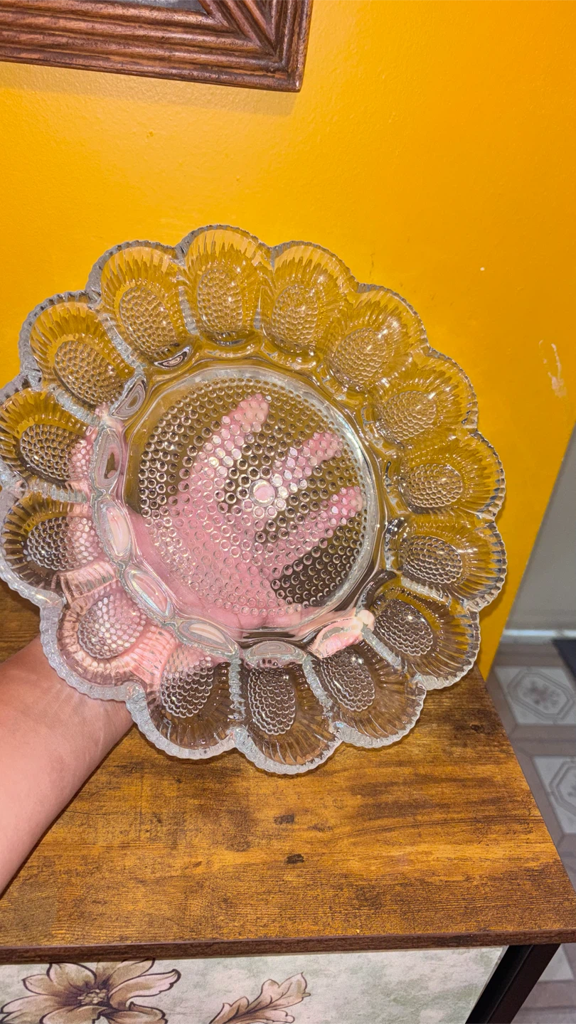 Vintage Clear Glass Egg Platter - photo 2
