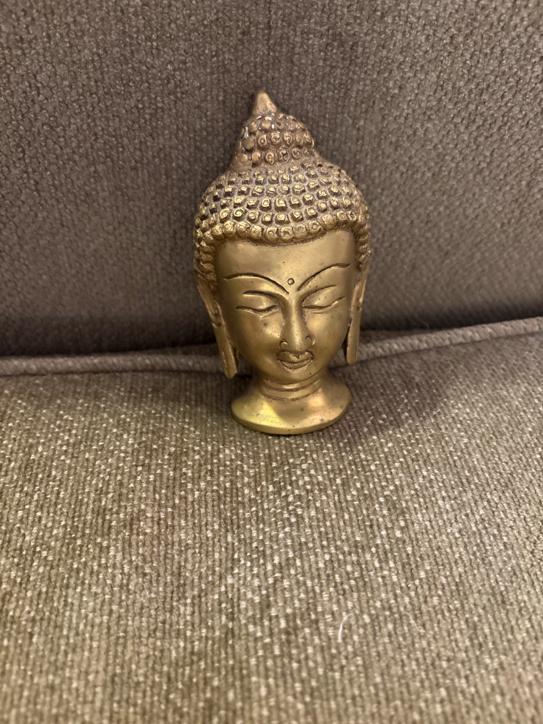 Small Brass Buddha Head Figurine
