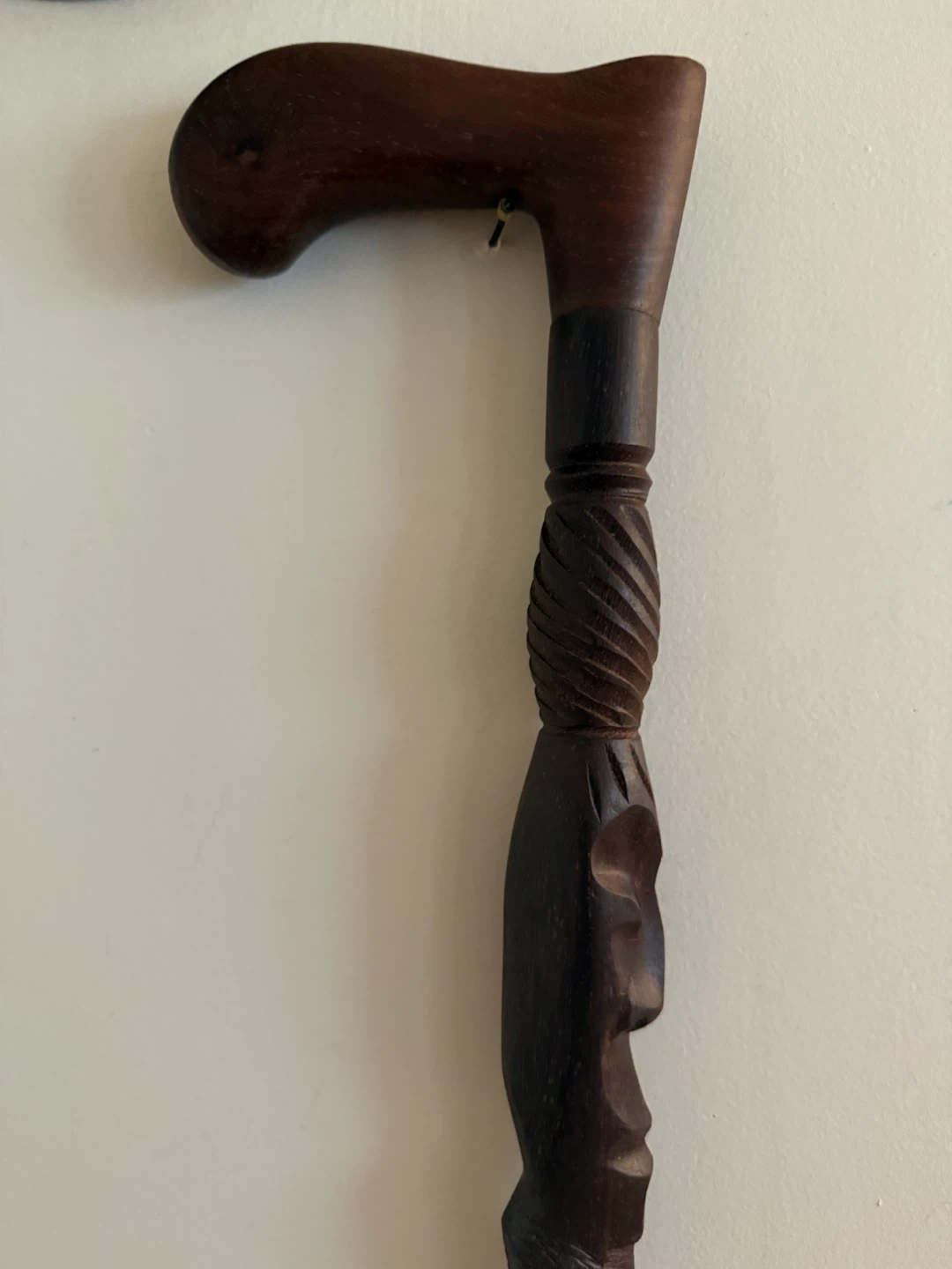 Hand-Carved Solid Wood Walking Stick – 35” - photo 2