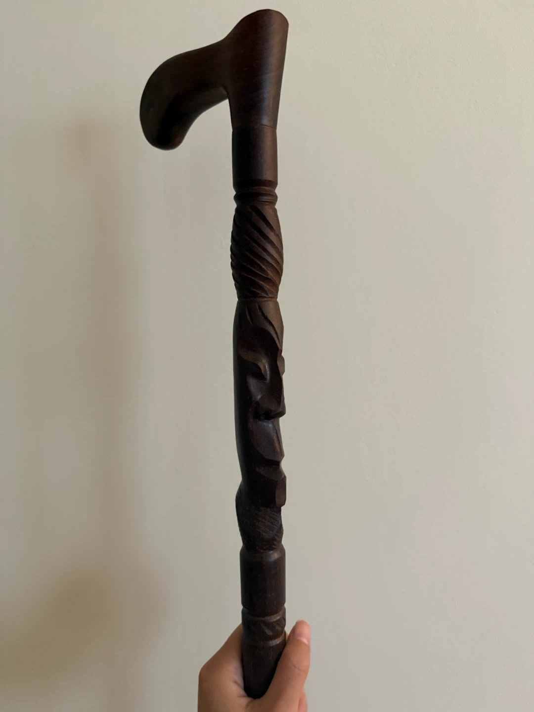 Hand-Carved Solid Wood Walking Stick – 35” - photo 3