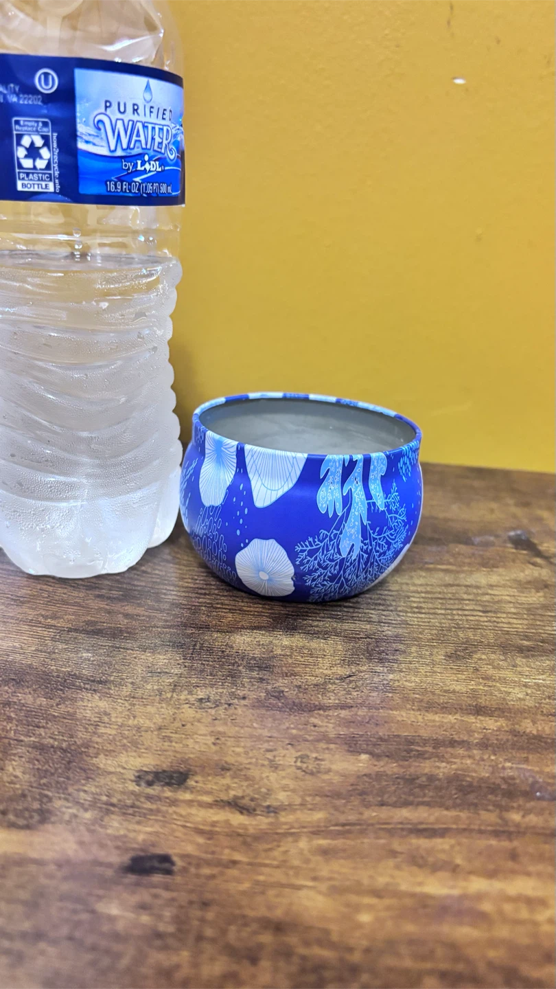 🏈 Blue Floral Scented Candle in Tin