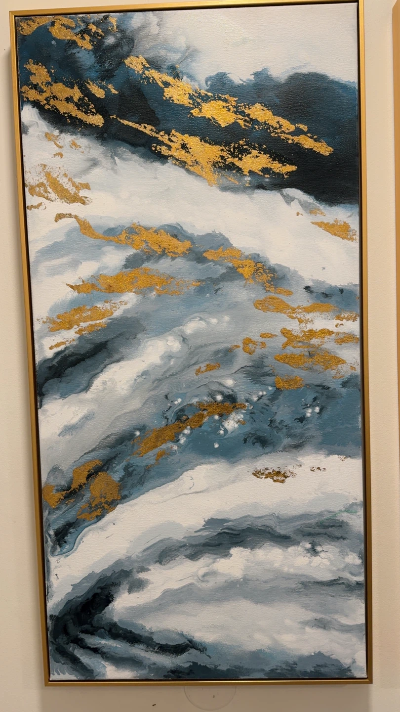 Abstract Wall Art with Gold Accents - photo 3