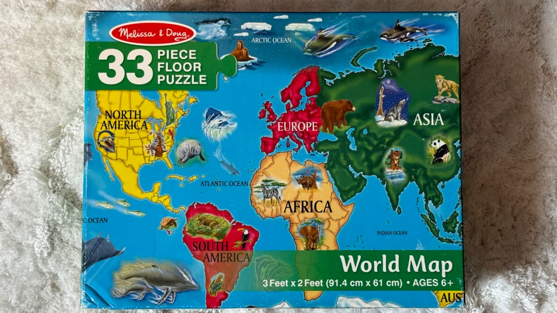 Melissa & Doug 33-Piece World Map Floor Puzzle