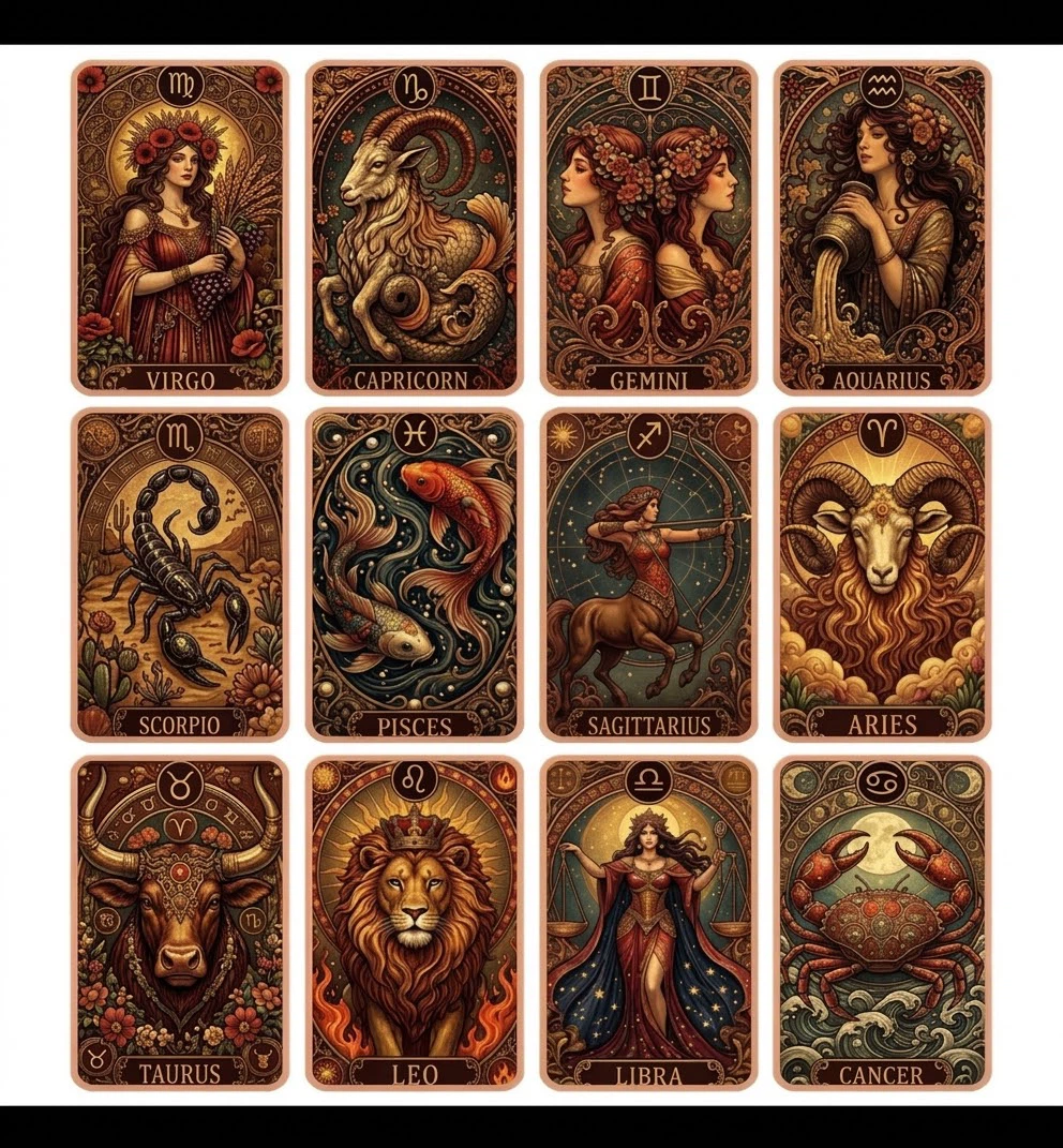 1oz Copper Zodiac Art Bar Each Selling at $10